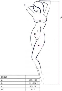 Passion - Woman Bs058 Bodystocking Black One Size — thumbnail 4