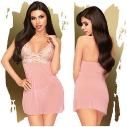 Penthouse Lingerie Bedtime story - Erotische Babydoll met String - Maat M/L - Roze — thumbnail 4