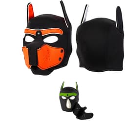 Honden Masker - Zwart & Oranje - Puppy Play - BDSM Roleplay & Cosplay - Unisex - Sex Speeltjes Toys - Erotiek - Bondage Masker - OneSize — thumbnail 2