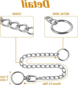 Halsband voor Kleine Honden, 35 cm, RVS, Verstelbare Choke Halsband, Training en Veiligheid — thumbnail 8