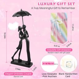 Romantische Cadeauset - Liefdesbeeld - Jubileum Vieren - Met Wenskaart - 10 cm sculptuur - Roze — thumbnail 4