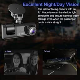 1080P HD Dual Dash Cam - Voorzijde en Interieur Opname - G-sensor en Groot Scherm — thumbnail 2