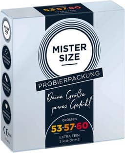 Mister Size TESTER Pure Feel - Kondooms 53, 57, 60 mm - 3 Stuks transparant — thumbnail 3