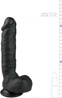 EasyToys - Realistische Dildo met Balzak - Dildo met Zuignap - 22,5 cm - Dildo's - Sex Toys voor Vrouwen en Mannen - Zwart — thumbnail 6