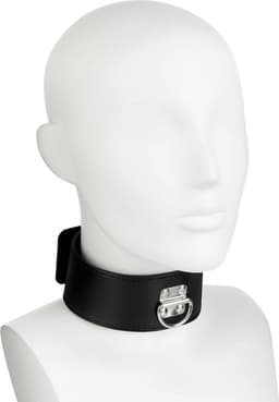 EIS, halsband, gladleerlook, met slot, incl. lijn — thumbnail 2