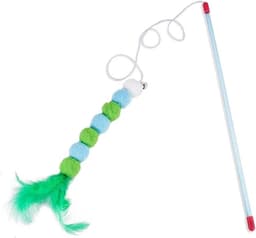 4 stuks interactieve kattenstaf speelgoed met veren - kattenteaser toverstaf voor binnenkatten - vervangbaar speelgoed voor binnenkatten oefening en hechting — thumbnail 4