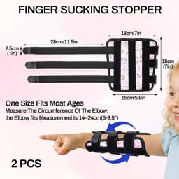 Duimzuigstopper Om Duimzuigen Af Te Leren En Nagelbijten Te Stoppen, Met Klittenbandsluiting, Verstelbare Duimbescherming, Anti-Nagelbijten — thumbnail 2