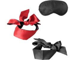 3-delige oogmasker set, bondage set, handboeien, touw