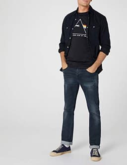 Unisex Zwart T-Shirt met Classic Dark Side of the Moon Motief — thumbnail 2