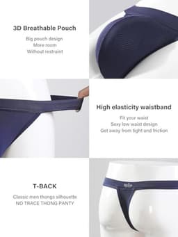 Elastische Heren String Tanga Ondergoed - Ademend Comfort voor Mannen — thumbnail 2
