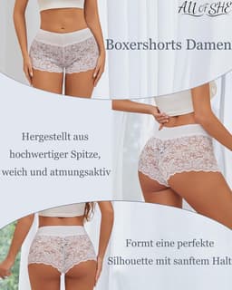 Set van 5 sexy boxershorts voor dames - ademdend, katoenen stretch shorty ondergoed in S-XXL — thumbnail 5