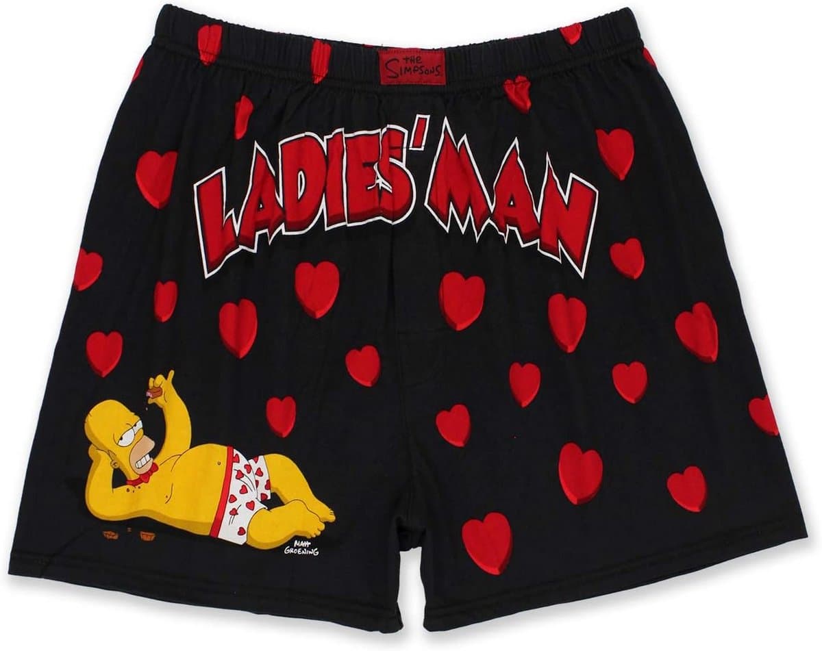Heren Boxershorts Katoen - Comfortabele Onderbroek met Homer Simpson Print - Zwart Maat XL — afbeelding 1