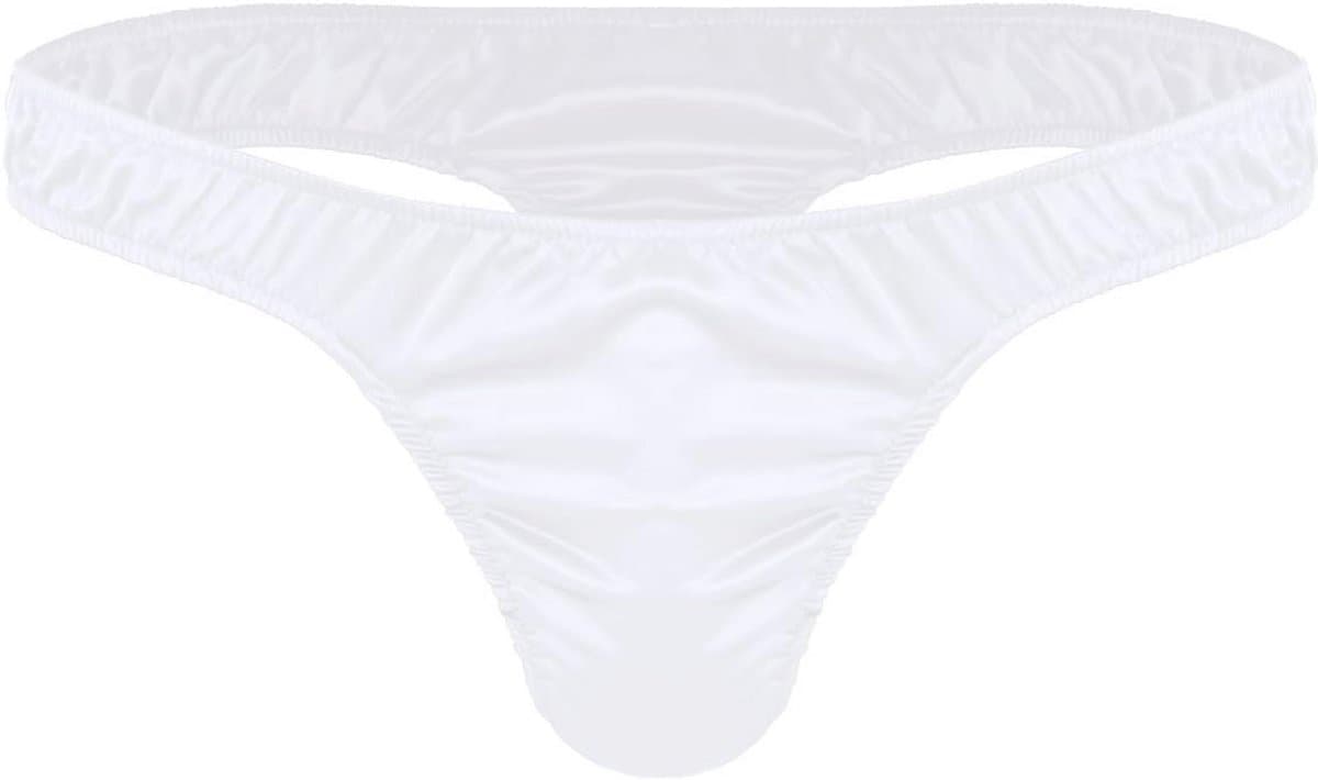 Agoky Heren Slips Bikini Slips Mannen Satijn Tanga Sexy String T-Back Lage Tailleband Slipje Erotisch Ondergoed M L XL — afbeelding 1