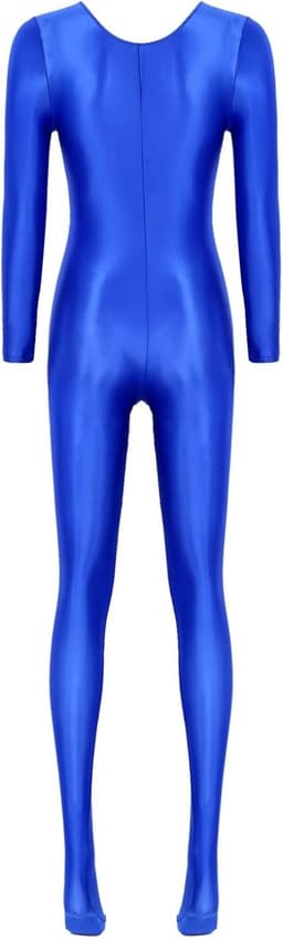 Dames Wetlook Jumpsuit met Lange Mouwen en Ritssluiting - Glanzende Bodysuit voor Feest en Sport — thumbnail 3