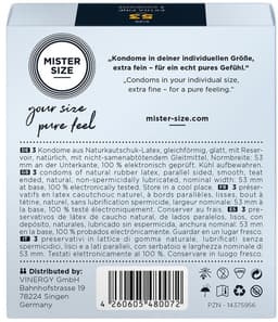 MISTER SIZE 53 Ultra Dunne M condooms (3 pack) — thumbnail 3