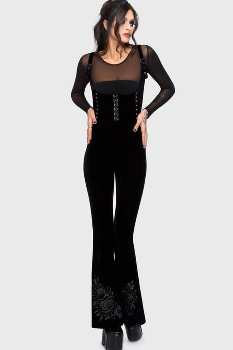 Killstar Chapel Blessing - Velvet Underbust Corset Top Dames Korset - zwart - M — afbeelding 1