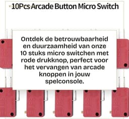 Dailygoods- Micro Switch - 10 Stuks - Hoge Sensitiviteit - Drie Pinnen - Betrouwbaar - Lange Levensduur - Compatibel met Arcade Knoppen - Drukknop — thumbnail 2