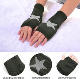 Y2K Vingerloze Star Gedrukt Gebreide Handschoenen voor Vrouwen Mannen Herfst Winter Warme Handschoenen Kleding Gebreide Outdoor Rijden — thumbnail 4