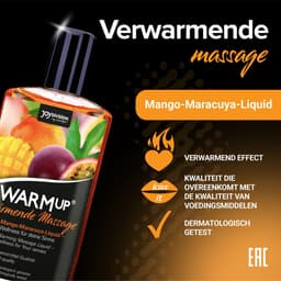 JOYDIVISION Warmup 150 ml massageliquid met fruitige mango-passievruchtgeur & -smaak I Warmte-effect — thumbnail 2