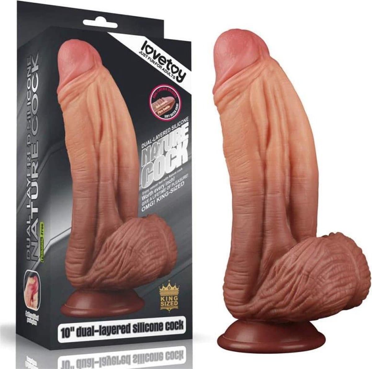 25 cm dubbellaags platina siliconen lul — afbeelding 1