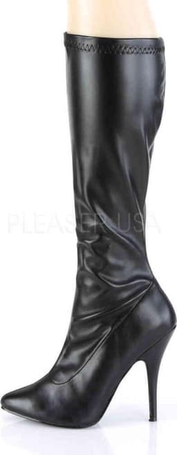 EU 40 = US 10 | SEDUCE-2000 | 5 Plain Stretch Knee Boot, Side Zip — thumbnail 3