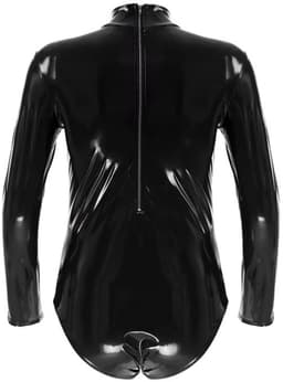 Bodysuit Lingerie Heren Lakleer - Clubwear - Rits - Catsuit - Zwart - Man — thumbnail 3
