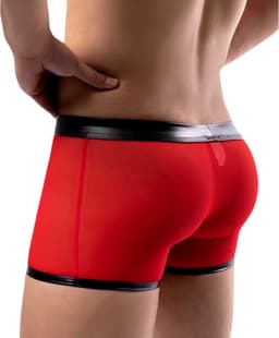 BDSM Boxershort met knoopjes voor open kruis - Heren Erotische lingerie - PU Leder - Transparant — thumbnail 5