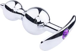 Cupitoys® Metalen buttplug - Zilver - Diamant paars - Anker - Beads - Sex toys voor vrouwen - Sex toys voor mannen - Buttplugs — thumbnail 1