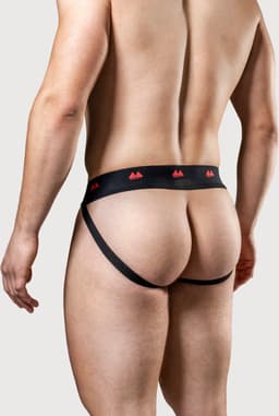 MM Sports The Original Jockstrap 2 inch Reversible Black/Red - MAAT M - Heren Ondergoed - Jockstrap voor Man - Mannen Jock — thumbnail 9