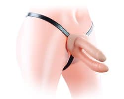 Dubbele holle strapon | voorbind | pegging dildo met harnas - 15 cm