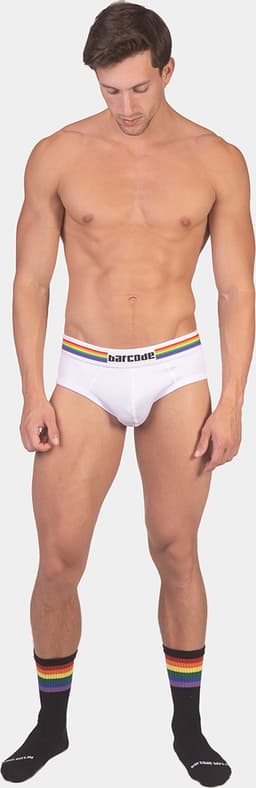 Barcode Berlin Backless Brief Pride White - MAAT M - Erotisch Heren Ondergoed - Slip voor Man - Sexy mannen Slip — thumbnail 7