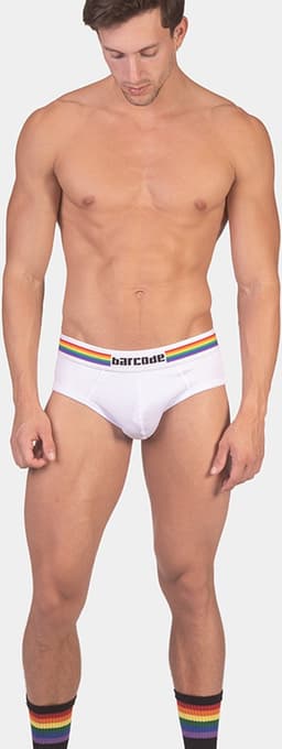 Barcode Berlin Backless Brief Pride White - MAAT XL - Erotisch Heren Ondergoed - Slip voor Man - Sexy mannen Slip — thumbnail 3