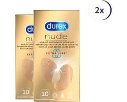 Durex Condooms Nude Extra Lube 10st - 2 Stuks - Voordeelverpakking