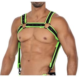 Cut4Men - Fetish Harnas - Tuigje - Neo - Neon/Zwart — thumbnail 7