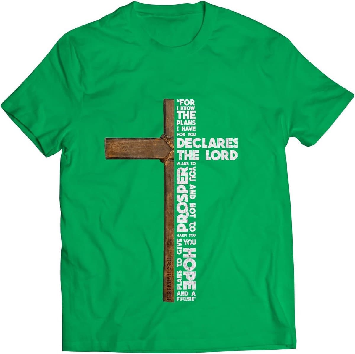 Heren T-Shirt met Christelijke Tekst en Kruis - Religieus Shirt voor Mannen — afbeelding 1