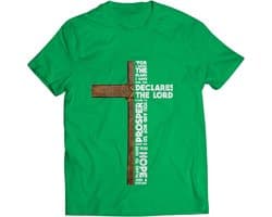 Heren T-Shirt met Christelijke Tekst en Kruis - Religieus Shirt voor Mannen