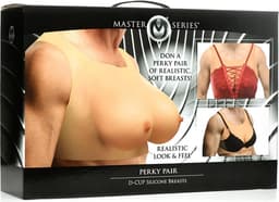 XR Brands AH075 - Perky Pair D-Cup Silicone Breasts - Beige — thumbnail 3
