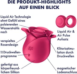 Satisfyer Pro 2 Modern Blossom | 6,5 cm | Liquid Air Technologie | Air Pulse Vibrator | 11 drukgolfprogramma's | Oplaadbare batterij | Waterdicht (IPX7) | Huidvriendelijke siliconen — thumbnail 15