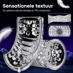 Sensa Automatische Masturbator voor Mannen - Sex Toy Elektrisch - Handsfree Pocket Pussy - 7 Stuwende & Roterende standen - Inclusief verstelbare standaard - Met Visueel Venster — thumbnail 5