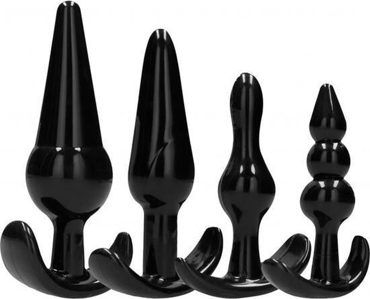 Addicted Toys - Buttplug - Set van 4 stuks - Zwart | Sex Toy Set | Sex Toy for Woman | Sex Toy for Man | Anal Plug Set | Sex Toy for Couples — afbeelding 1