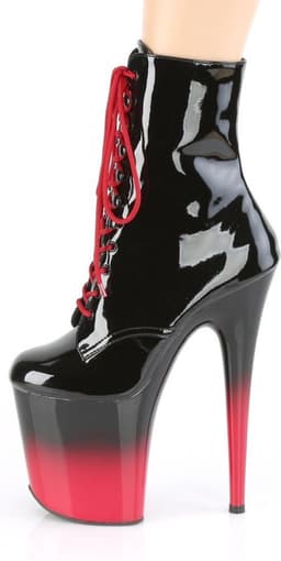 Pleaser - FLAMINGO-1020BR-H Plateau Laarzen, Paaldans schoenen - Paaldans schoenen - 37 Shoes - Zwart/Rood — thumbnail 3