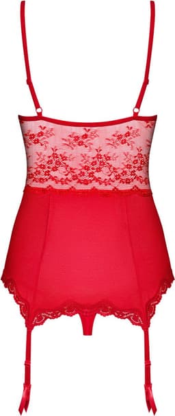 Obsessive Lovica Korset & String - Erotisch korset - Maat XXL - Rood — thumbnail 9