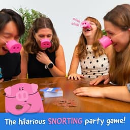 Partyspel Varkensneus - Lachen Spel Humor Spel - Feestjes Organiseren - Wie Lacht Verliest - 150 Takenkaarten - Roze — thumbnail 2