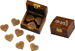 Liefdeshartjes Cadeau - Romantische Gebaren - Gevoelens Uiten - 15 Houten Hartjes - 45 x 89 x 3 Inch - Houtkleur — thumbnail 1