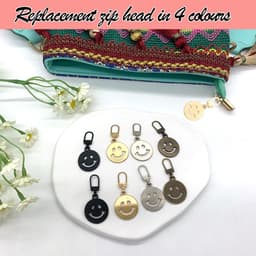 Dailygoods- Ritssluitingtrekker Afneembaar - Set van 8 - Smiley-gezicht - Duurzaam - Kledingaccessoires - Kleurrijk ontwerp - Ritsschuiver — thumbnail 2