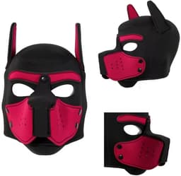 Honden Masker - Zwart & Rood - Puppy Play - BDSM Roleplay & Cosplay - Unisex - Sex Speeltjes Toys - Erotiek - Bondage Masker - OneSize — thumbnail 1