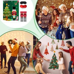 Kerstspel voor Feesten - Interactief Speelgoed - Familiebijeenkomsten - Grappige Blinddoek Activiteit - 27 x 20 x 1 cm — thumbnail 2