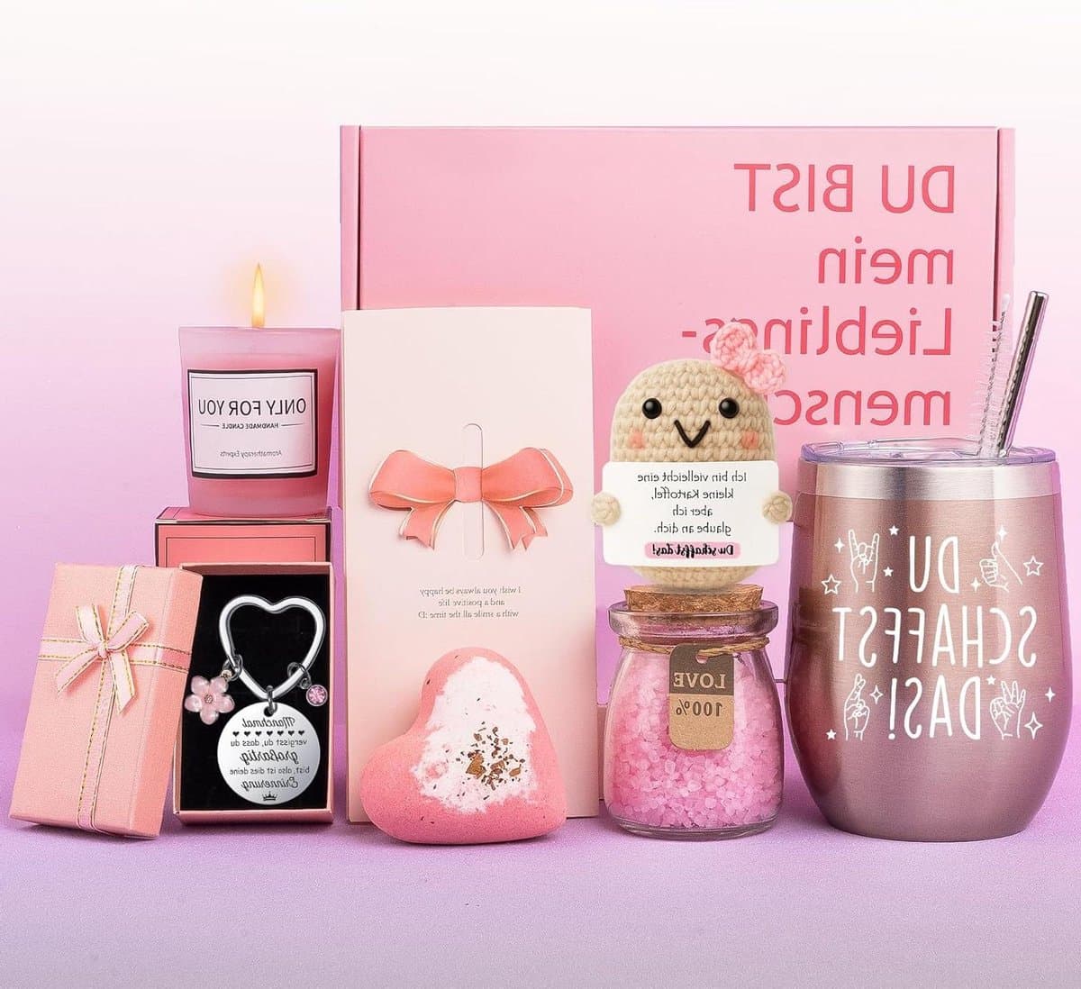 Cadeauset Vrouwen - Verjaardagscadeau - Vieren van gelegenheden - Alles-in-één geschenkpakket - 360 Milliliter - Roze — afbeelding 1