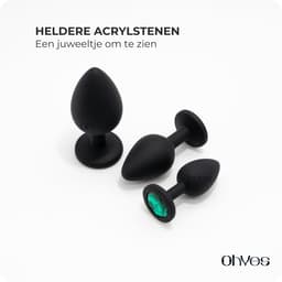 OHYES 3-Delige Siliconen Buttplug Set – Anal Butt Plug – Seks Toys voor Mannen & Vrouwen – Anale Seksspeeltjes - Buttplugs Anaal Speeltje met Diamanten - Groen — thumbnail 4