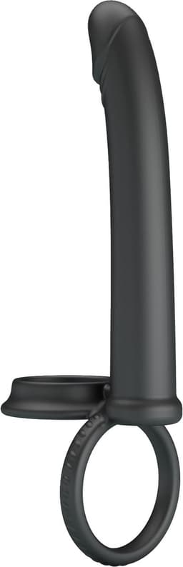 Pretty Love - Moses - Dildo met Cockring en Scrotumring - Zwart — thumbnail 5